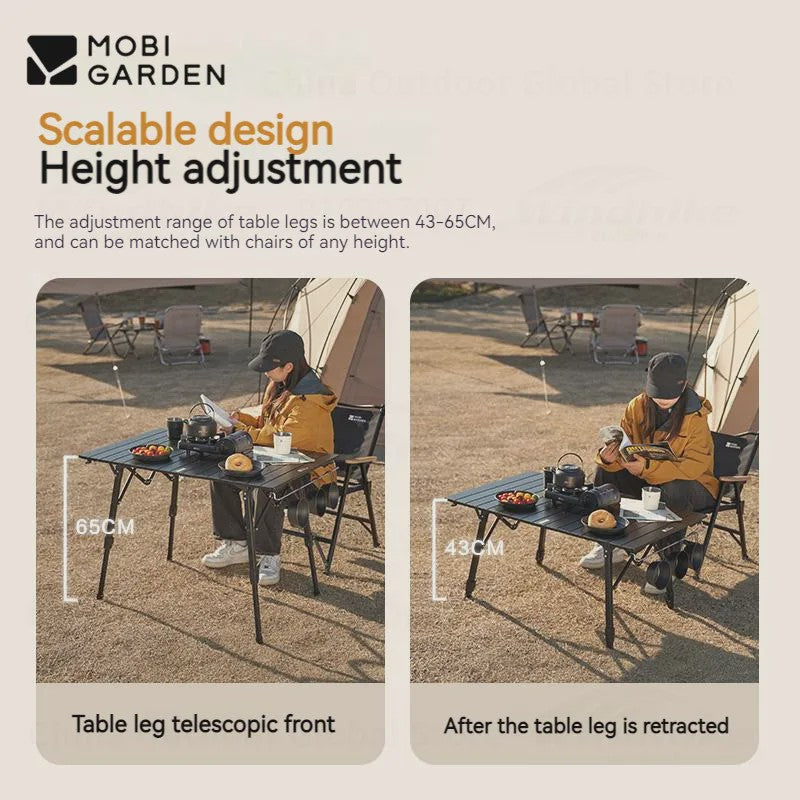Mobi Garden X-Type Aluminium Campingtafel - Lichtgewicht, Opvouwbaar & Verstelbaar