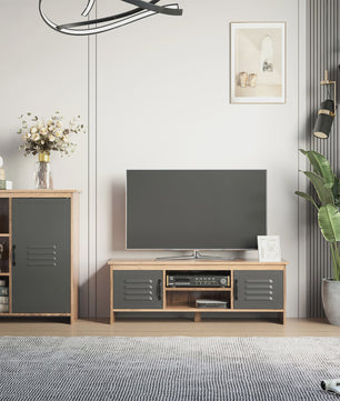 Homcom Tv Cabinet for 42" Televisions with 2 Doors and 2 Shelves 109X35X38Cm