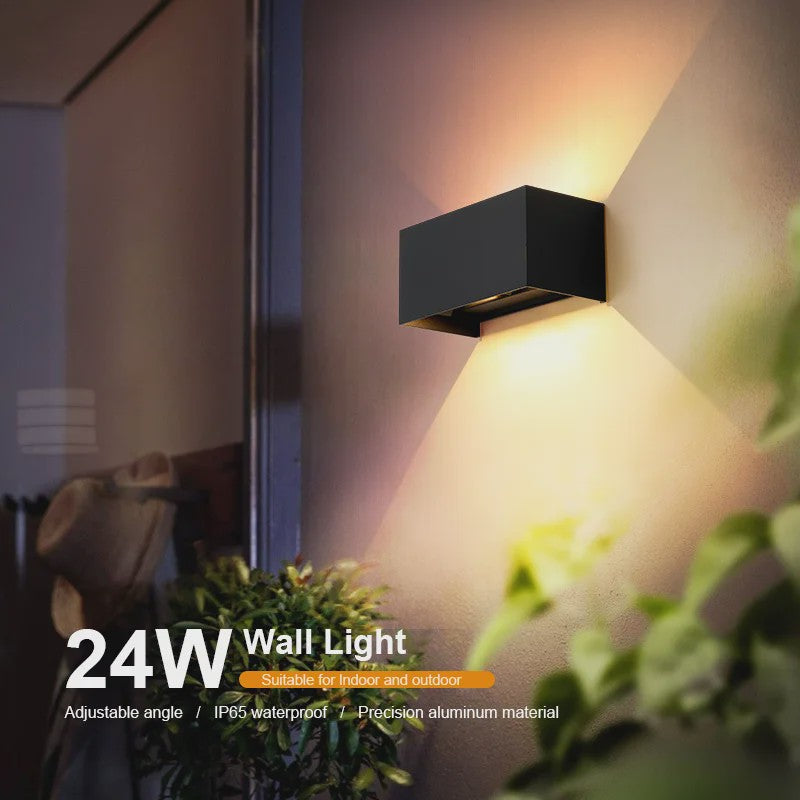 Aluminium LED Wandlamp Buiten IP65 Waterdicht - 12W/24W - Warm & Koel Wit