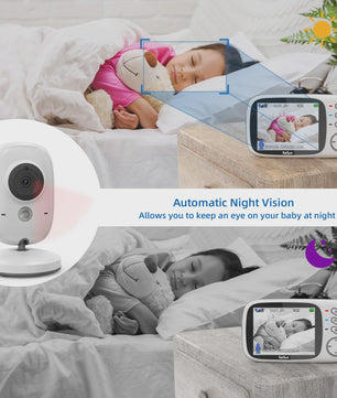 Draadloze Babyfoon met 3.2" Scherm, Nachtzicht, Temperatuur & Melodieën