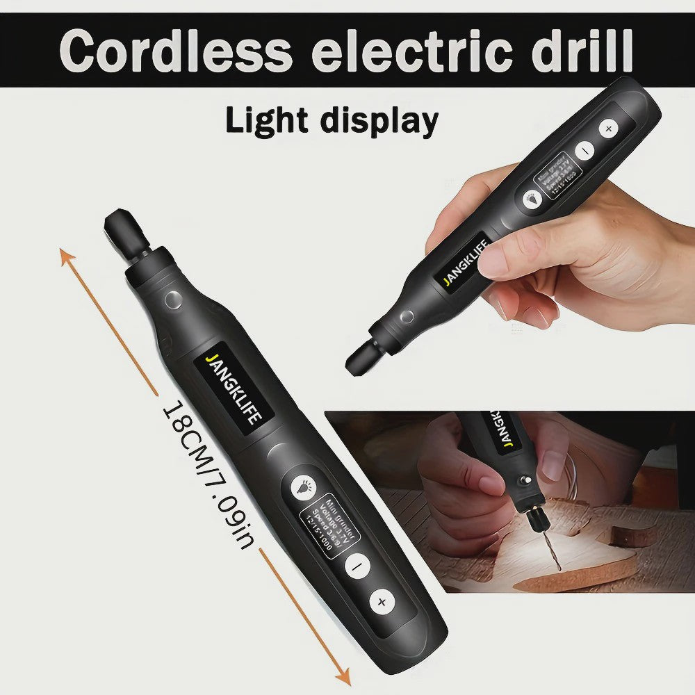 Draadloze Roterende Tool Kit: Graveerpen voor Hout, Metaal, Glas & Sieraden - DIY Mini Boormachine met USB