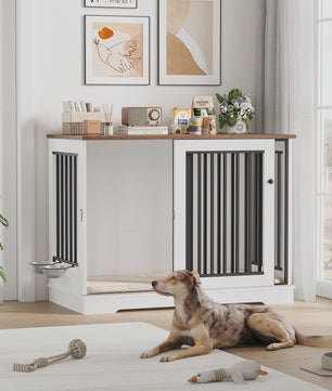 XXL Hondenbench 120cm Metaal & Hout - Stijlvolle en Ruime Hondenkooi voor Grote Honden