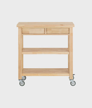 SoBuy Keukentrolley met Wielen en Lades - Rubber Hout - 80x40x90 cm