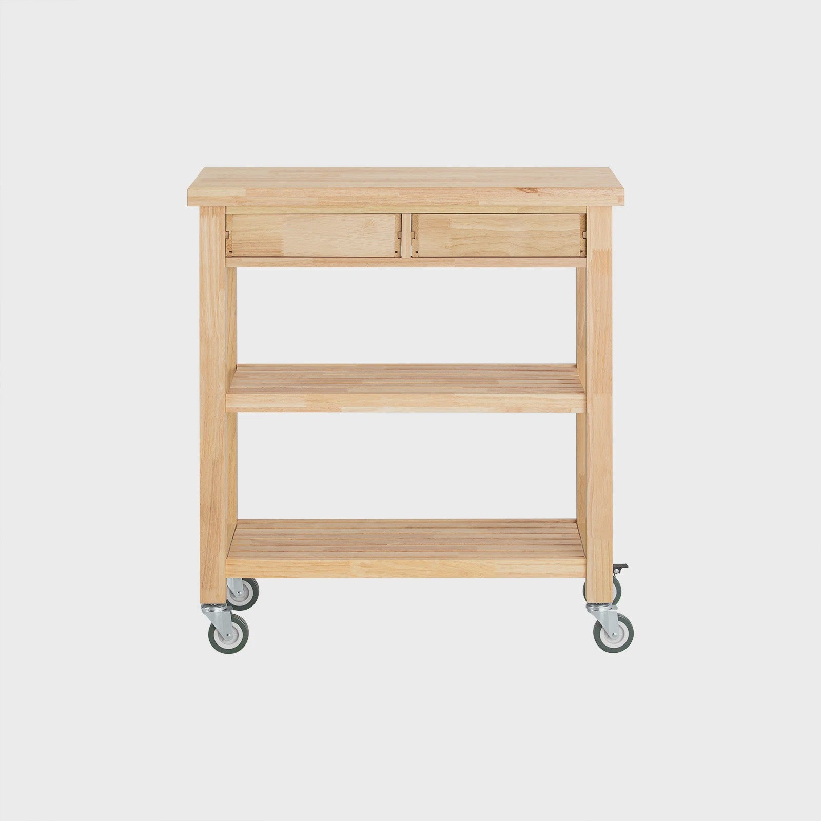SoBuy Keukentrolley met Wielen en Lades - Rubber Hout - 80x40x90 cm
