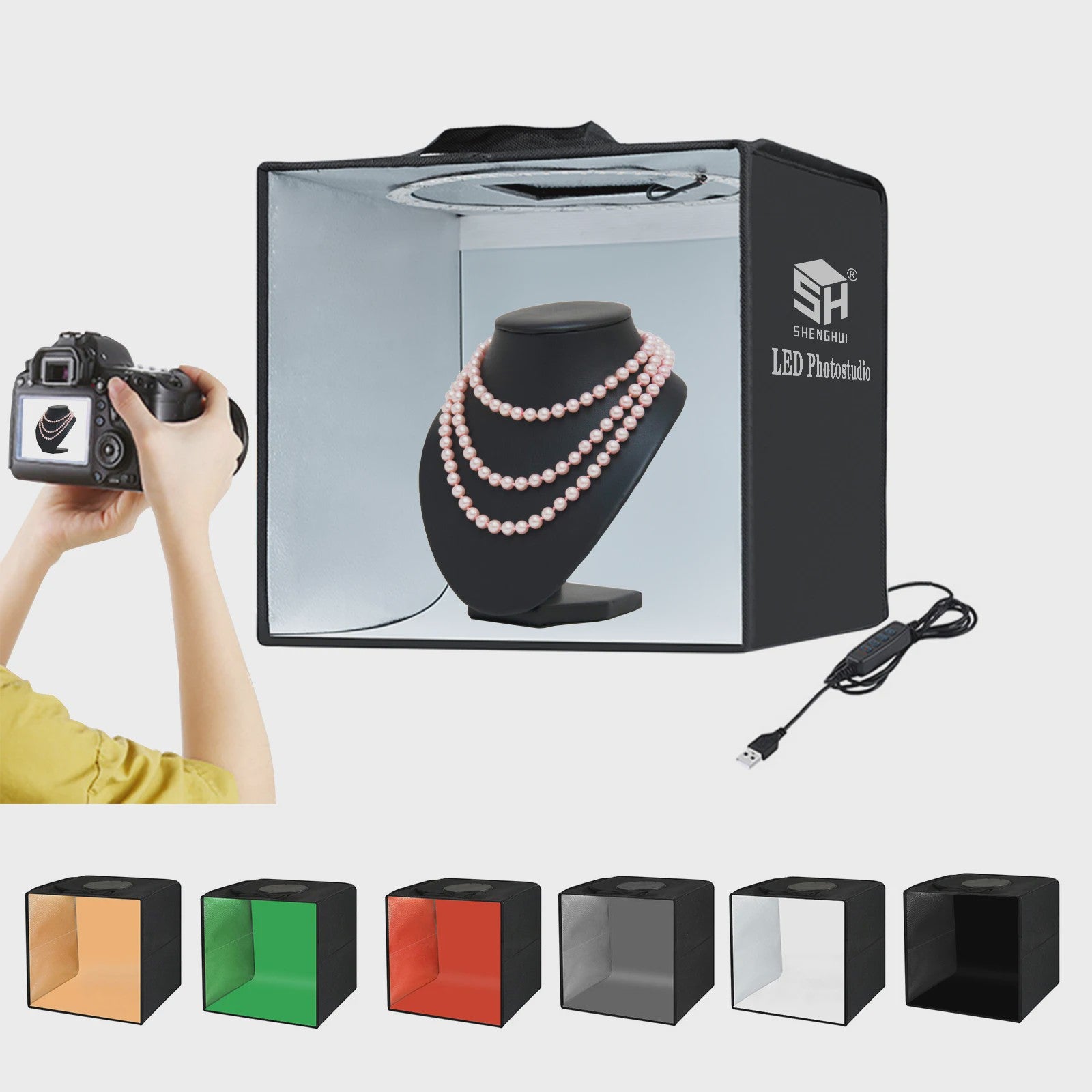 Draagbare Fotostudio Lightbox met Kleuren Achtergronden - Ideaal voor Productfotografie