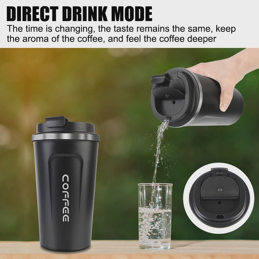 RVS Thermo Koffiebeker - Lekvrij Reizen - 380/510ML