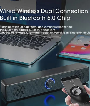 Draadloze Bluetooth Soundbar voor PC, TV & Laptop - Compact en Krachtig Geluid