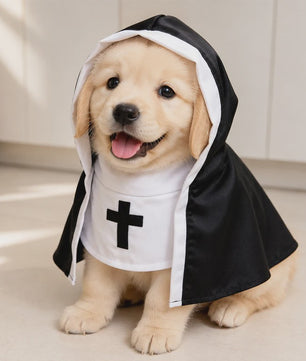 Grappig Nonnenkostuum voor Huisdieren - Halloween & Feest Outfit voor Hond & Kat