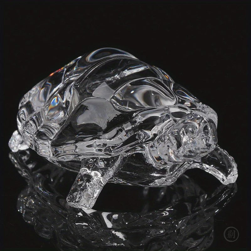 Kristallen Schildpad Beeldje - Chinees Feng Shui Geluksornament voor Huis & Kantoor Bureau Decoratie
