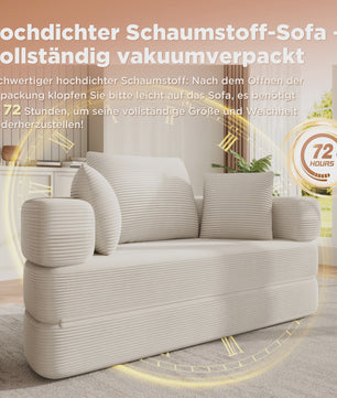 Modulaire Slaapbank Ovaal - Ribstof - Multifunctioneel en Flexibel