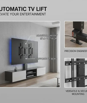 Automatische TV Lift Standaard - In Hoogte Verstelbaar (97.4-167.4 cm), Max. 60 kg