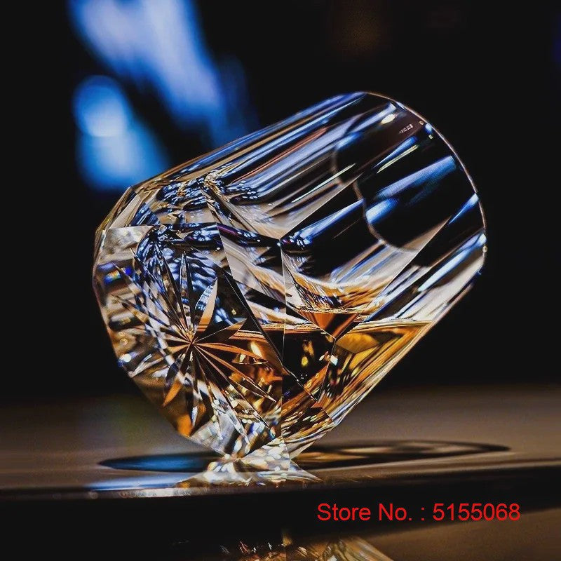 Luxe K9 Kristallen Whiskeyglas met Diamantgeslepen Design - Perfect Cadeau