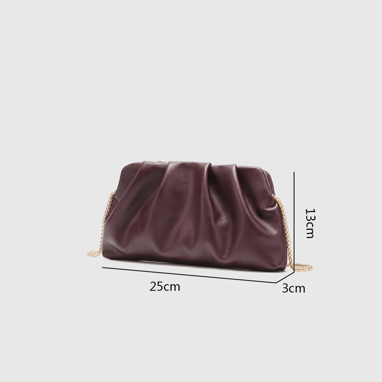 Luxe Plissé Avondtas met Gouden Ketting - Clutch & Schoudertas voor Feestelijke Gelegenheden