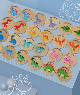 Montessori Dinosaurus Memory Spel - Cognitief Puzzel Spel voor Kinderen