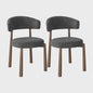 Set van 2 Mid-Century Modern Eetkamerstoelen - Chenille Gestoffeerd met Metalen Poten - Ergonomisch & Stijlvol