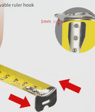 Precisie Rolmaat 3M/5M/7.5M/10M - Slijtvast Rubberized Staal met Intrekbare Band