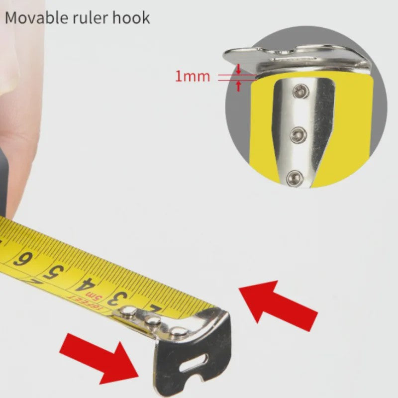 Precisie Rolmaat 3M/5M/7.5M/10M - Slijtvast Rubberized Staal met Intrekbare Band