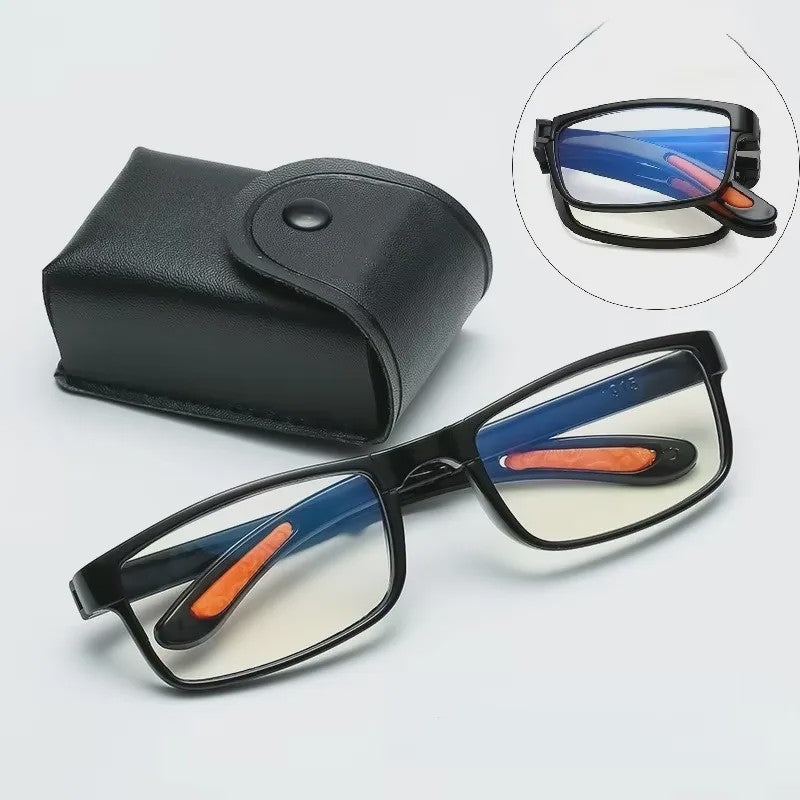 Opvouwbare Leesbril met Anti Blauw Licht & Etui - Retro Unisex Pocket Bril