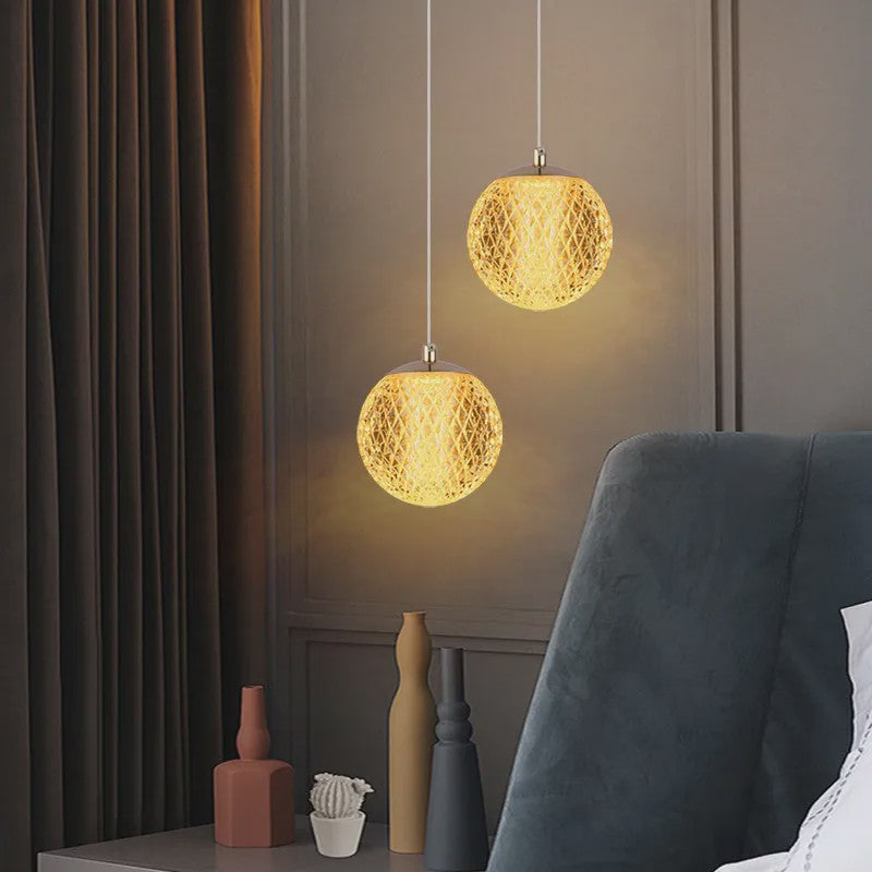 Moderne Sfeerverlichting Hanglamp - Kristallen Bol Design voor Slaapkamer & Nachtkastje