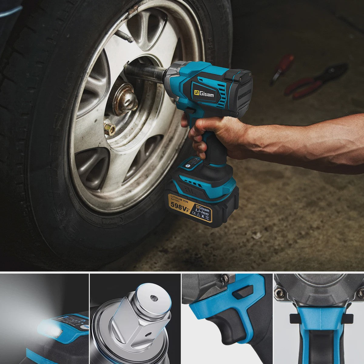 Gisam Accu Slagmoersleutel 1200Nm Brushless 1/2 inch - Krachtig en Draadloos