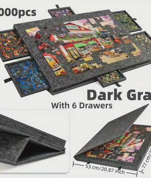 Puzzelbord met 6 Lades - Draagbare Non-Slip Organizer voor 1000 Stukjes