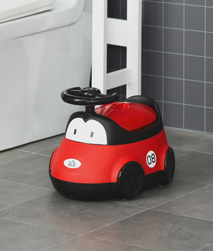 Homcom Kinder Potty Trainingsstoel met Stuur en Deksel - Rood