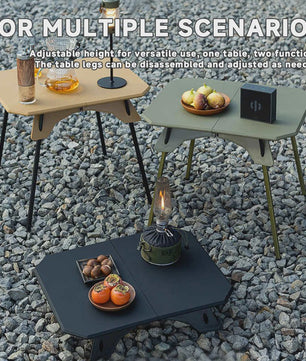 WESTTUNE Ultralichte Opvouwbare Campingtafel - Dubbel Doel, Draagbaar & Verstelbaar voor Buitenactiviteiten