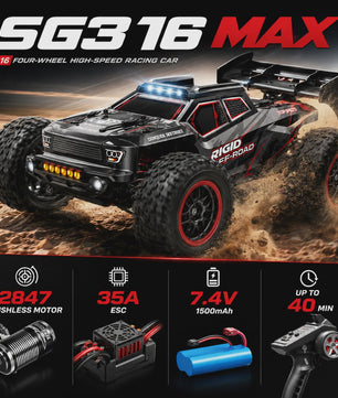 RC Crossauto 80 km/u - 1/16 4x4 Off-road Truck met LED Verlichting & 2.4G Afstandsbediening