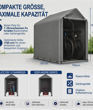 Robuuste Garage Carport 100x187x160cm - Waterdicht, UV-bestendig & Winddicht