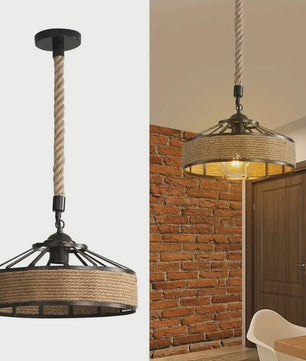 Industriële Touw Hanglamp - Retro Sfeer voor Eetkamer & Woonkamer