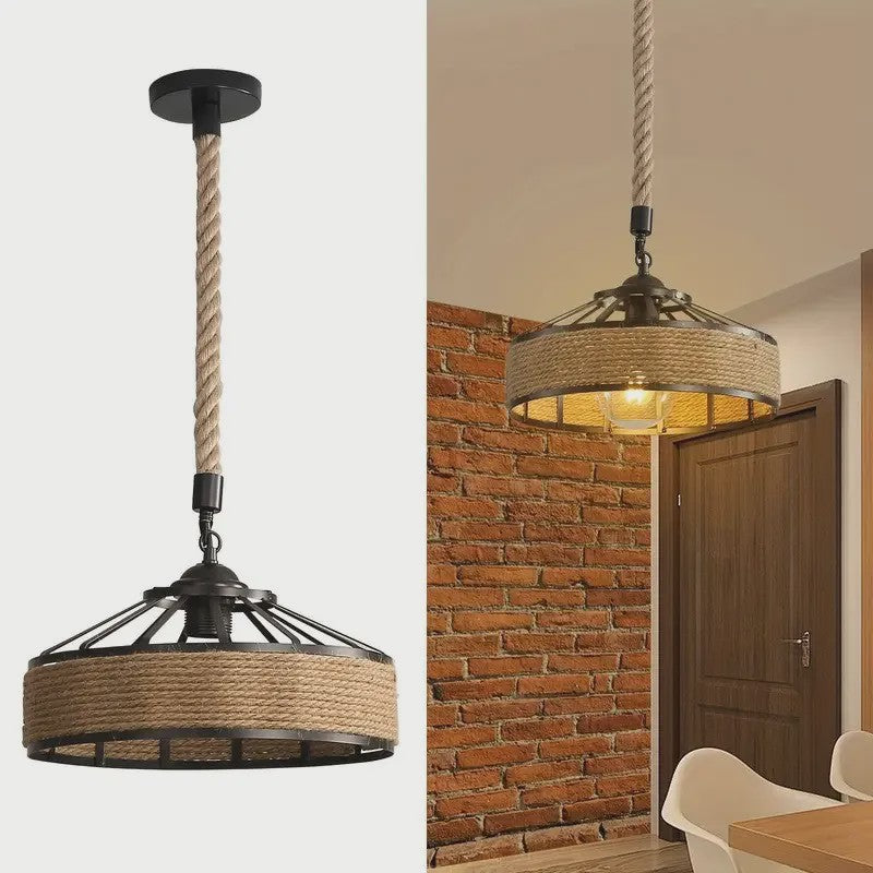 Industriële Touw Hanglamp - Retro Sfeer voor Eetkamer & Woonkamer