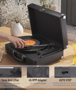 MAIO Platenspeler met Ingebouwde Stereo Speakers en Koptelefoonaansluiting - 3 Snelheden