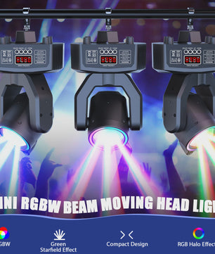 U'King Mini 30W Moving Head Spot Beam LED 4IN1 RGBW Strobe DMX Geluidsgestuurd DJ Verlichting