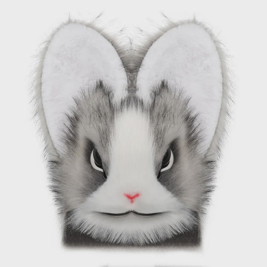 Realistisch Pluche Konijnenmasker - Fursuit Accessoire voor Cosplay, Feest & Halloween