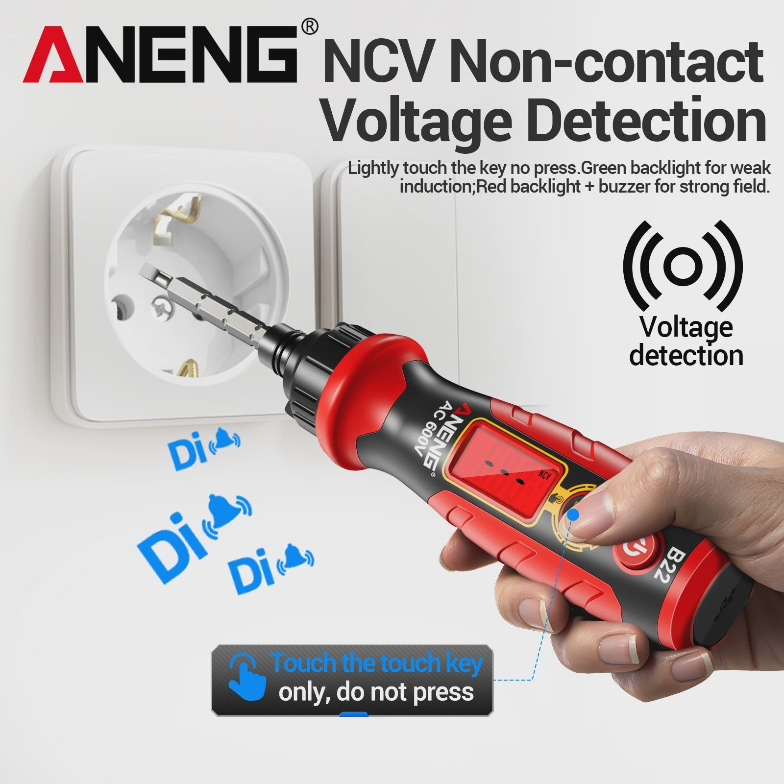 ANENG B22 Spanningsmeter Pen: Non-Contact Detector met LCD & NCV Functie