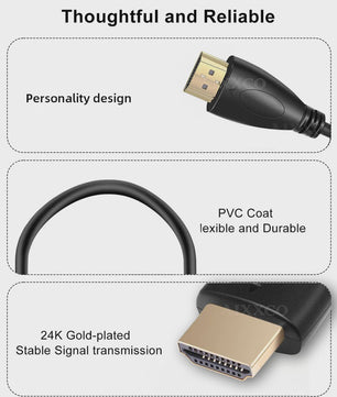 AIXXCO HDMI Kabel 1.4 - 1080p 3D - Verguld - Diverse Lengtes (0.5m t/m 10m) - Voor HDTV, Splitter & Switcher