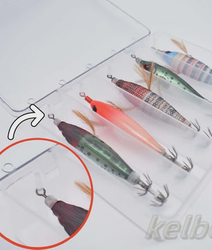 5x Visloodjes Set - Glow-in-the-Dark Kunstaas met 3D Ogen - Realistisch Garnalen, Inktvis, Octopus - Hard Bait Jig Lures met Haken