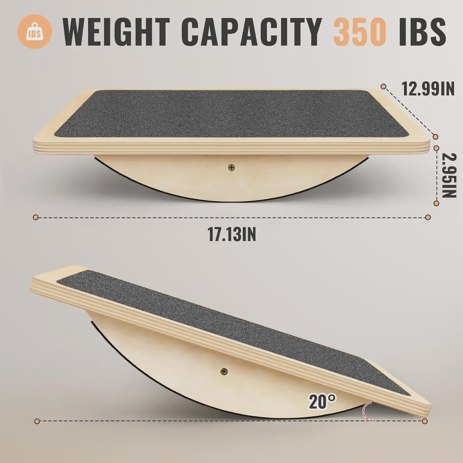 Houten Balansbord - Anti-slip Rocker & Wobble Board voor Fitness, Werkplek & Thuis