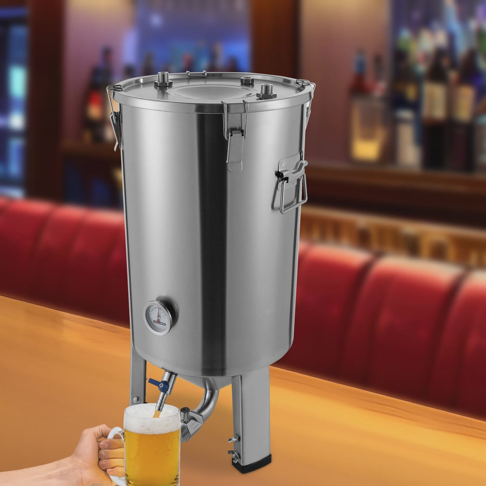 Roestvrijstalen Fermentatietank 26.6L (7.04 Gal) met Conische Bodem voor Bierbrouwen Thuis