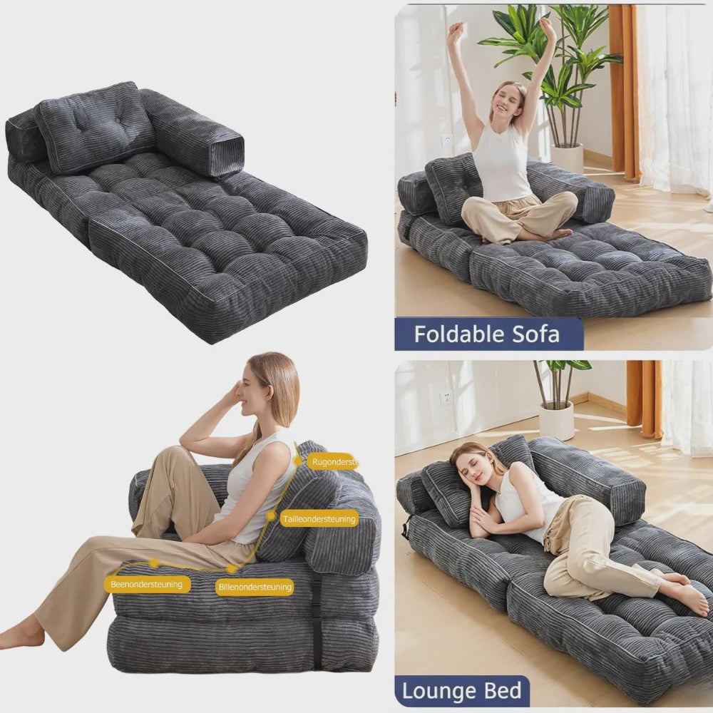 Multifunctionele Opvouwbare Sofa Bed Stoel - Comfortabel Lounge Bed voor Woonkamer & Slaapkamer