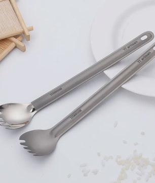 Tiartisan Titanium Spork: Ultralichte Lange Lepel & Vork voor Outdoor Avonturen
