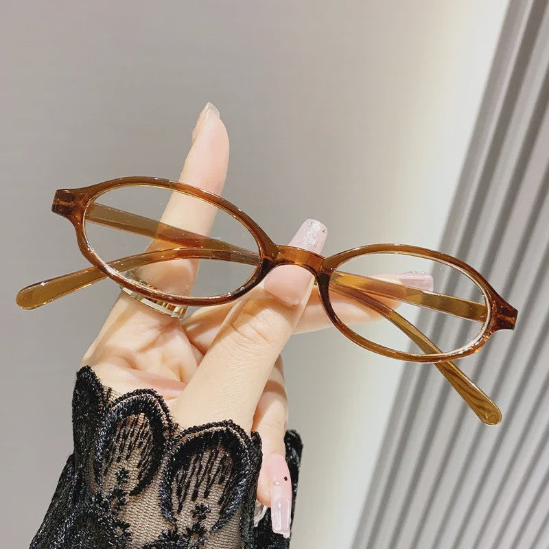 Retro Oval Bril Dames - Y2K Stijl, Anti-blauw & Decoratief
