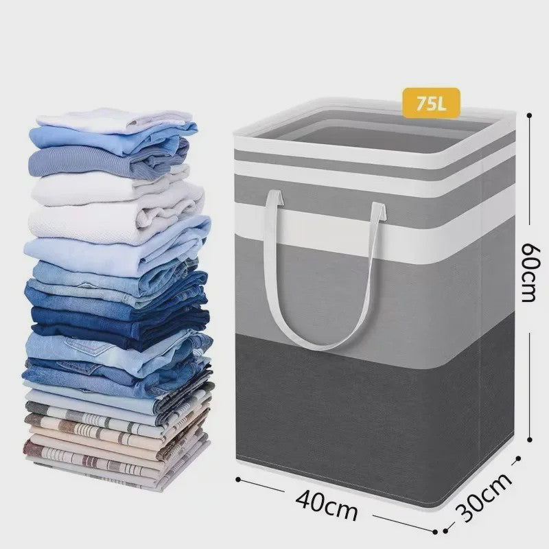 75L Grote Waterdichte Wasbox - Opvouwbare Stoffen Mand voor Kleding & Diversen