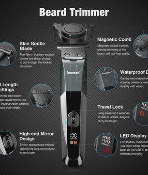 Kensen Electric Shaver Men's Body Hair Razor Adjustable Hair Cutting Machine Beard Trimmer Haircut Machine Hair Clipper Barber