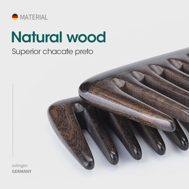 Natuurlijke Houten Kam met Brede Tanden - Anti-statisch & Scalp Massage Kam