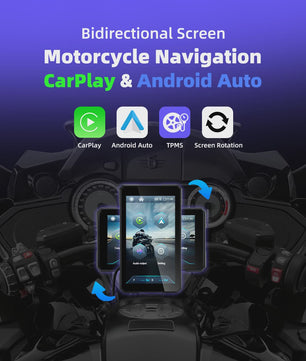 5" Motorfiets Display met Draadloze CarPlay & Android Auto, Navigatie, Siri/Google Assistant, IP67 Waterdicht
