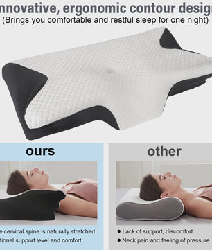 Ergonomisch Neksteun Kussen van Traagschuim - Orthopedisch Ontwerp voor Diepe Slaap
