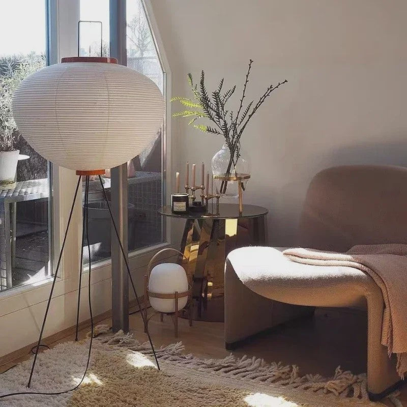 Japanse Retro LED Sfeerverlichting - Minimalistische Lantaarn Vloerlamp voor Woonkamer & Slaapkamer