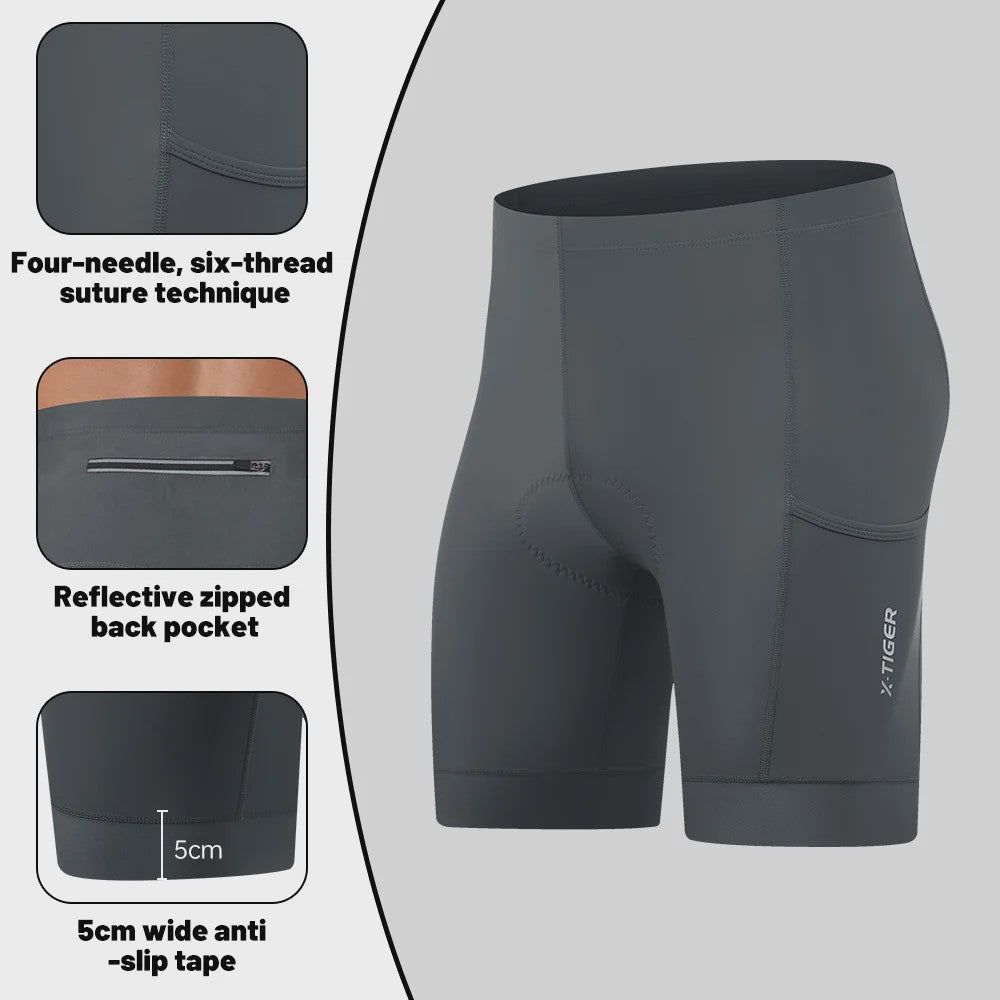 X-TIGER Premium Fietsbroek Heren met 5D Gel Pad - Ademend & Comfortabel