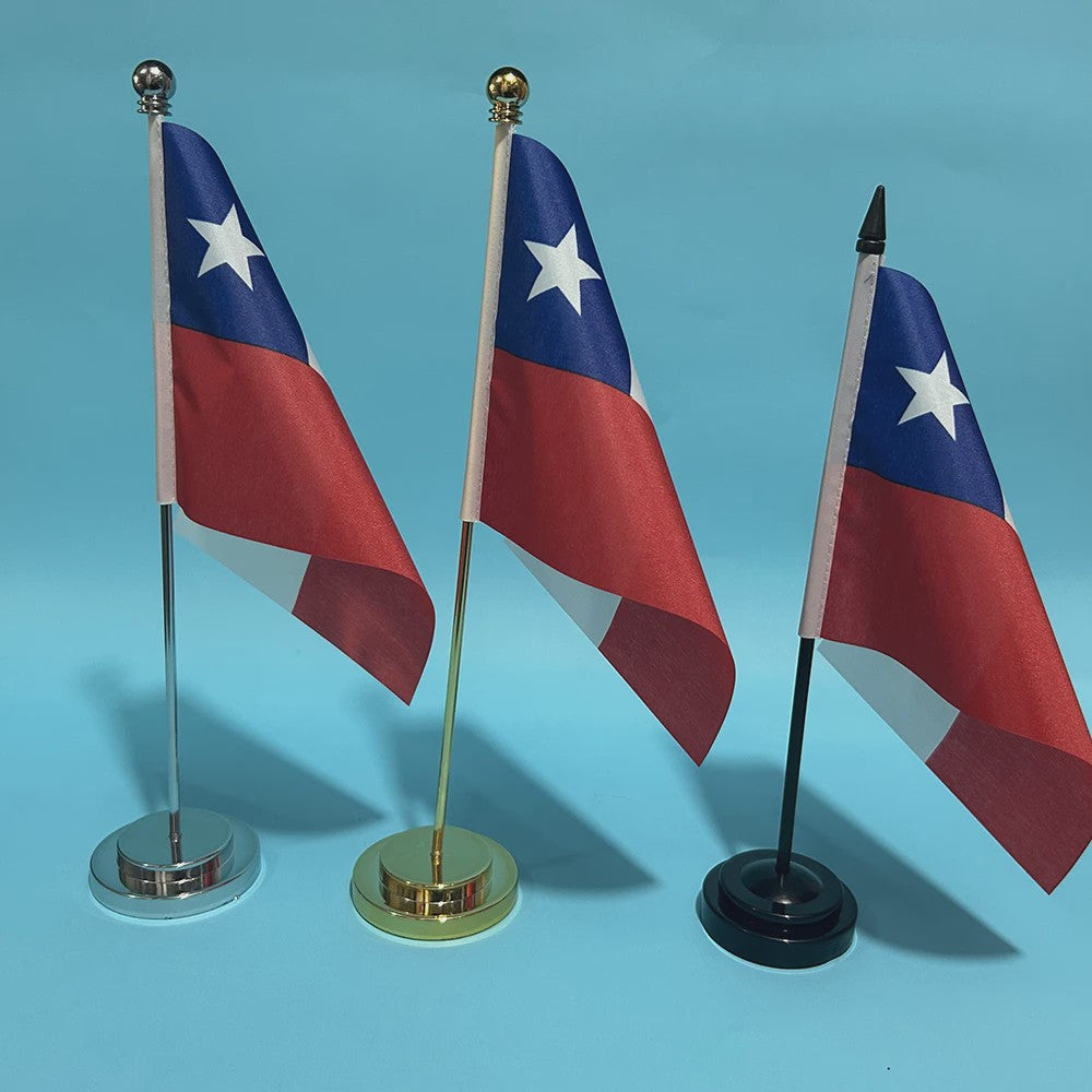Chile Bureauvlag 14x21cm met Standaard - Officiële Decoratie